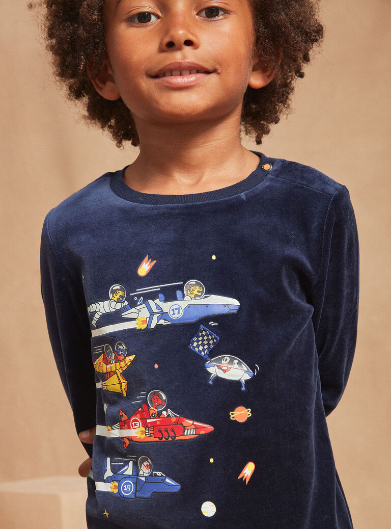 Pyjama bleu marine en velours