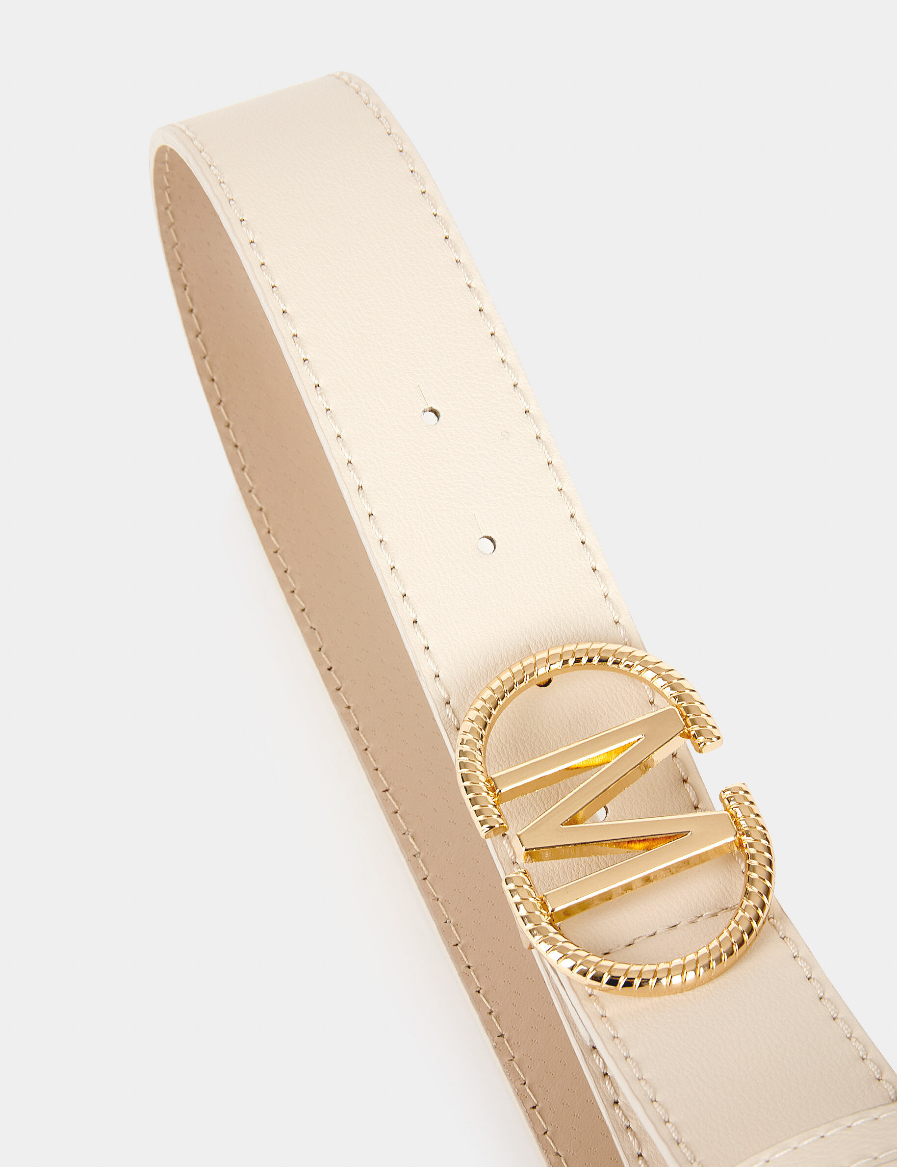 Ceinture avec boucle « M » beige femme - beige