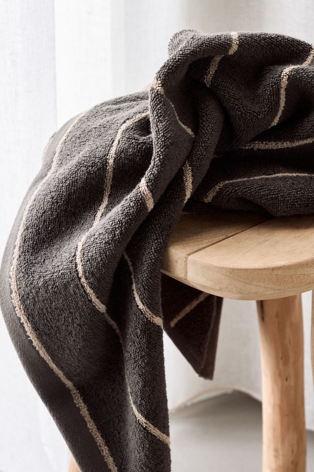 Meraki Håndklæde, Stripe, 50 x 100, Army