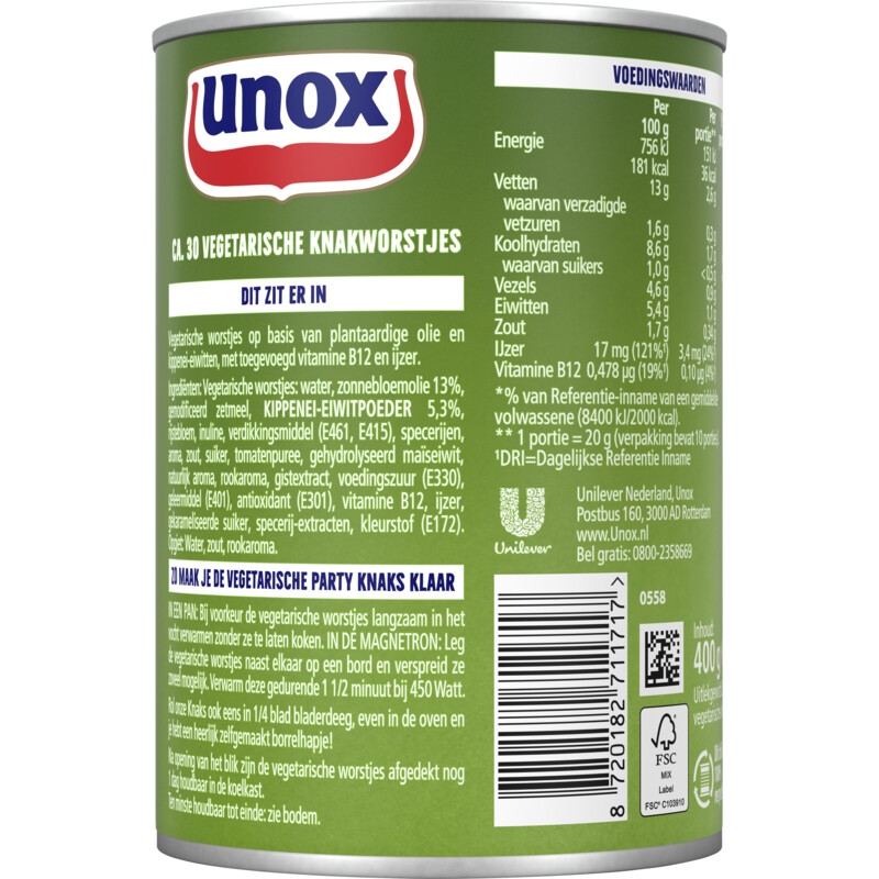 Unox Vegetarische party knaks