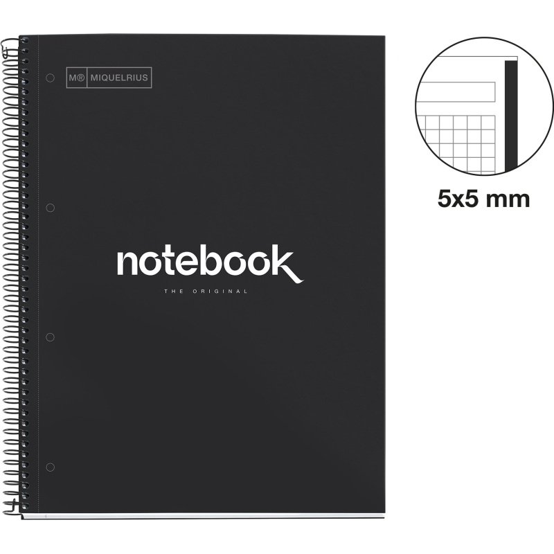 Notebook Emotions, Couverture rigide, A4, quadrillage 5 x 5 mm, 80 feuilles