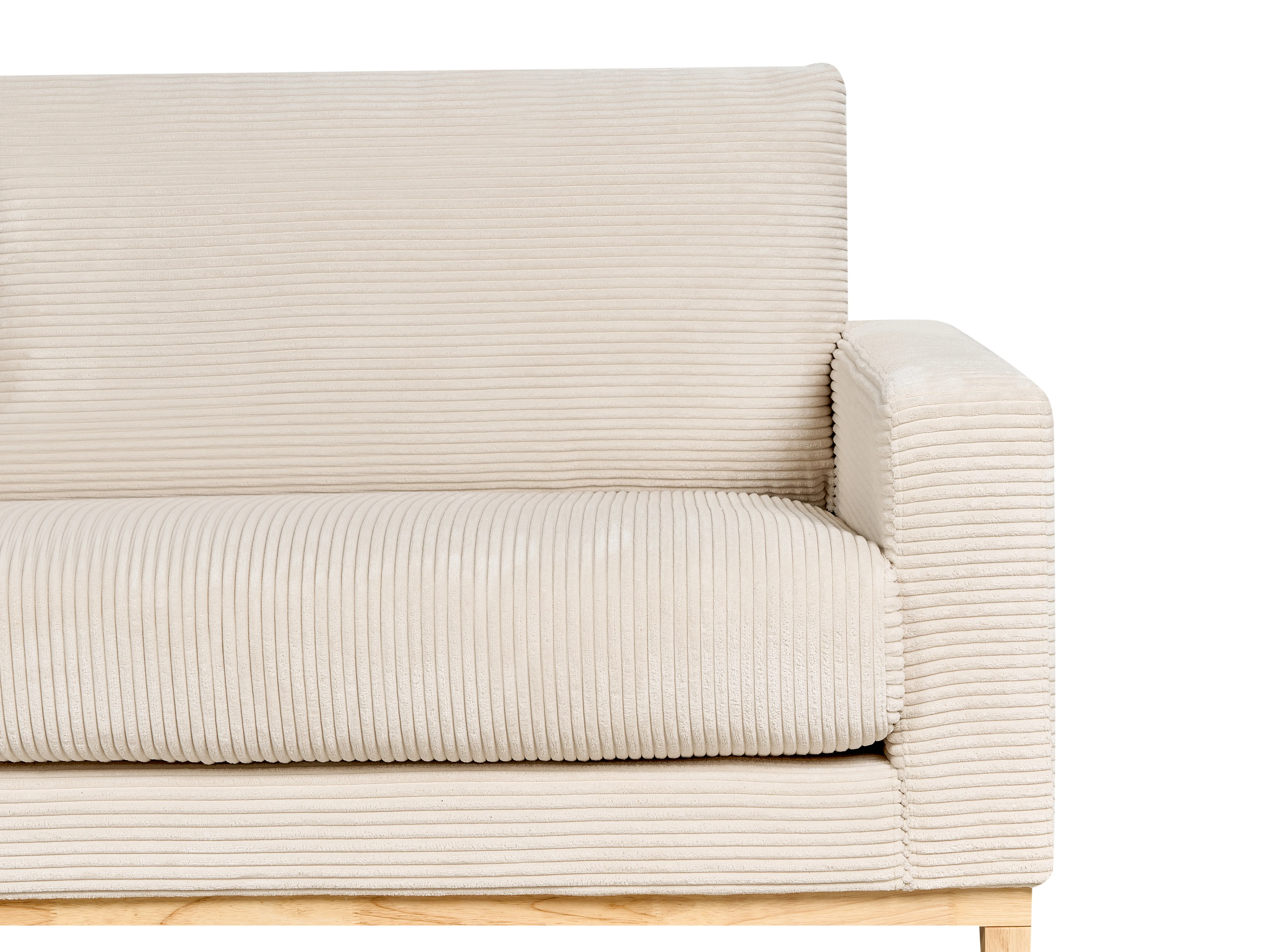 Hoekbank 4-zits SIGGARD II Corduroy Lichtbeige rechtszijdig