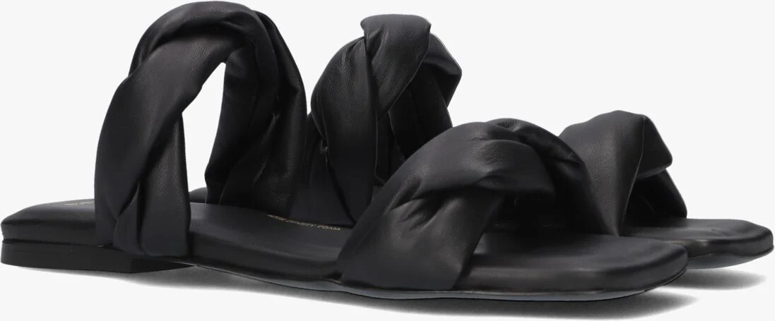 NUBIKK zwarte nubikk slippers square twist
