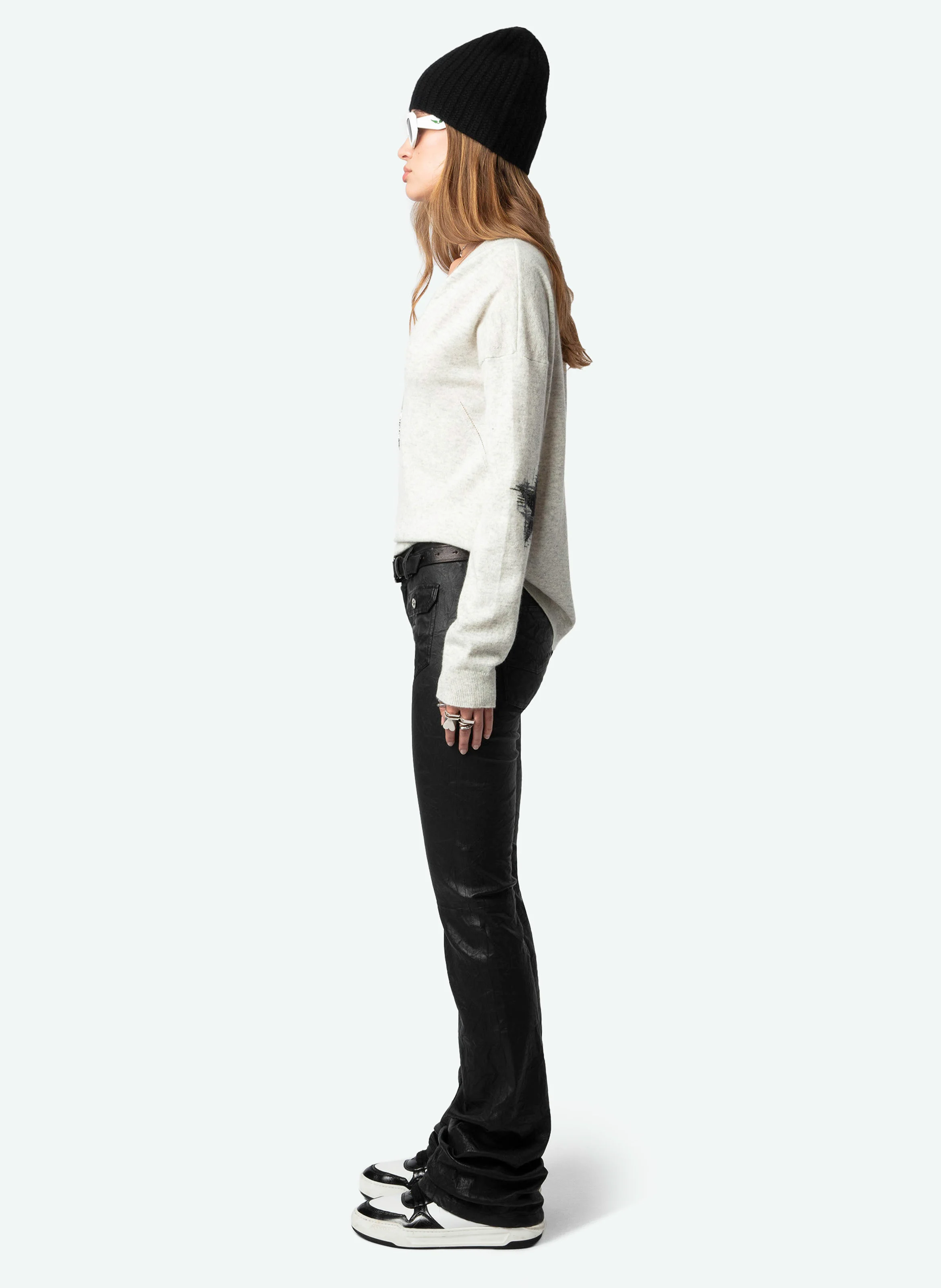 VIVI - Pull col V en cachemire | Gris