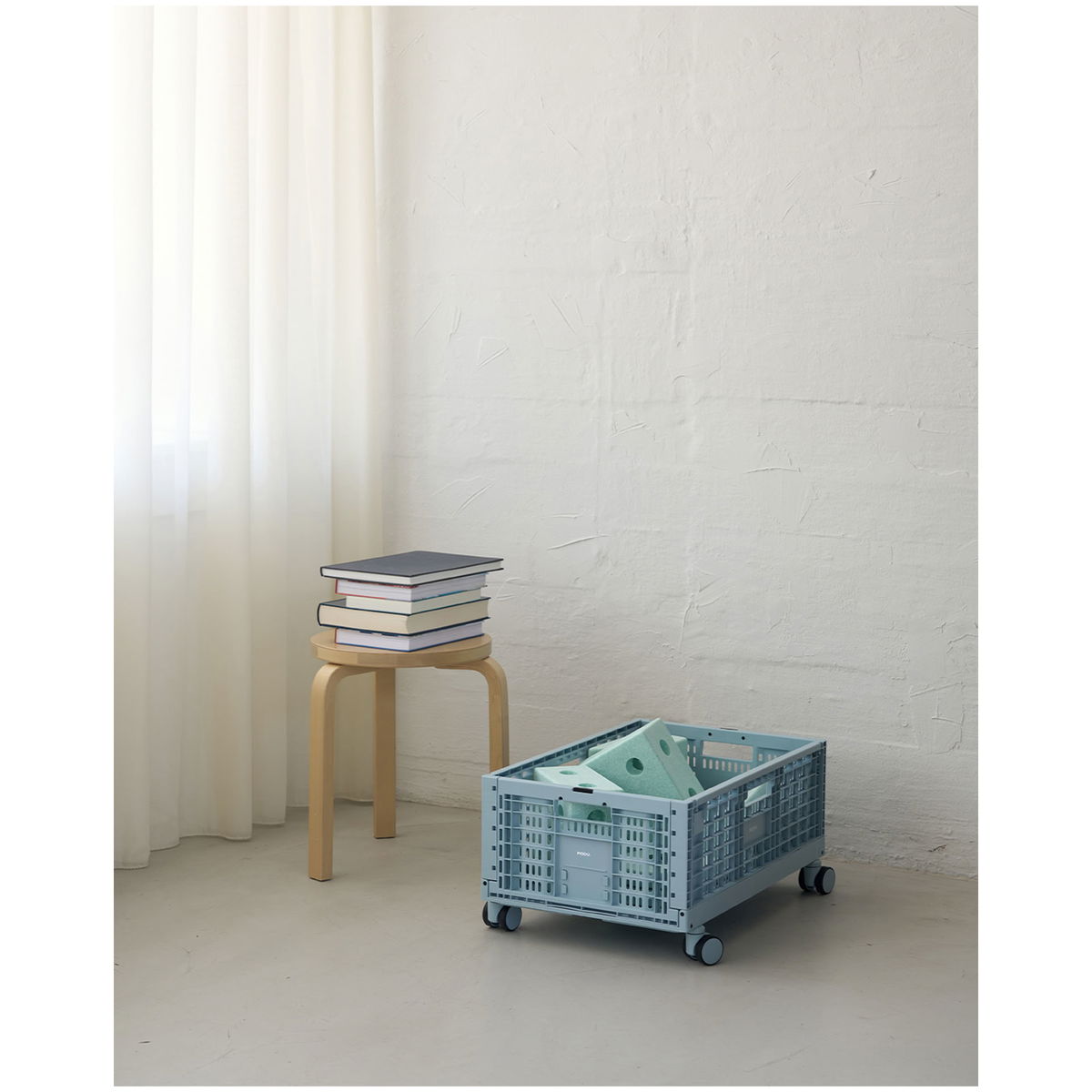 MODUMODU   Aufbewahrungsbox 3er Set mit Rädern sky blue