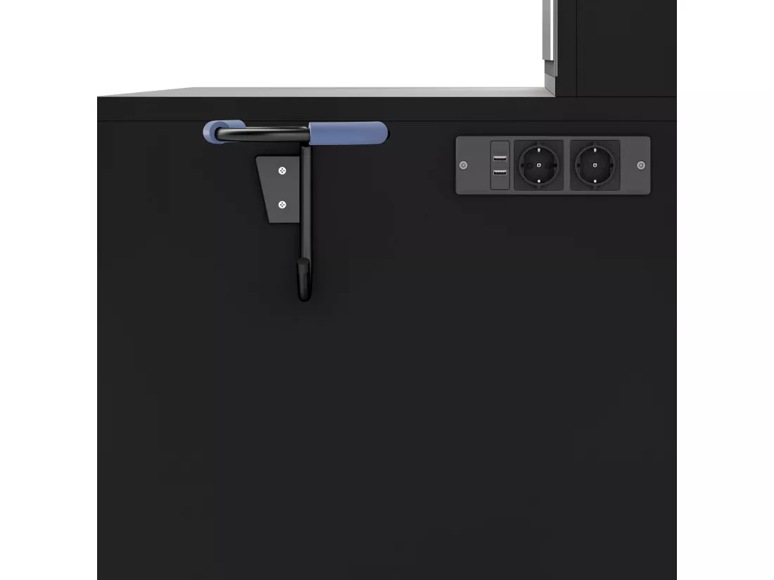 YITAHOME Coiffeuse avec Miroir LED - 4 tiroirs - 2USB Prise de Courant - Noir - 90X40X136 CM
