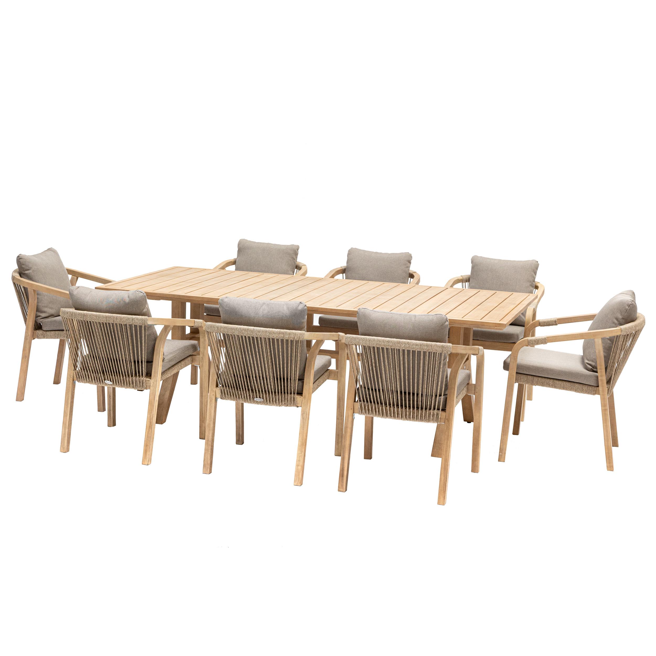 TABLE PAPOUASIE ACACIA 8 PLACES