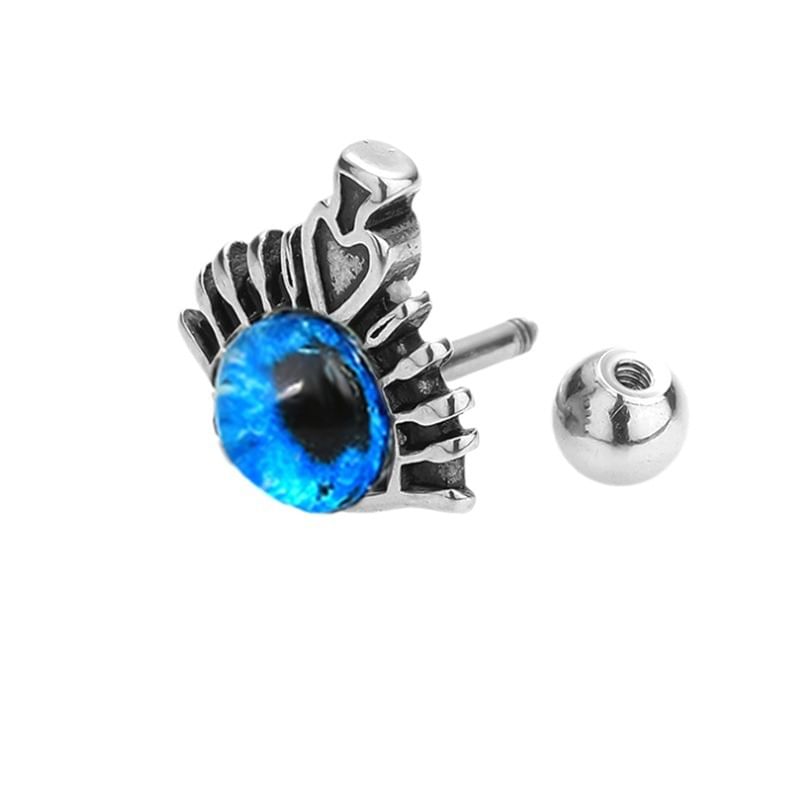 Prushia - Oorbel met boze oog van roestvrij staal