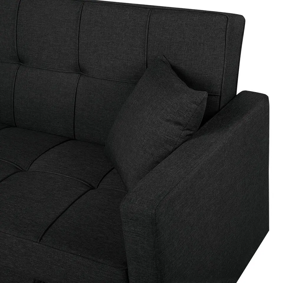GLOMMA - Slaapbank 3-zits - Zwart - Polyester