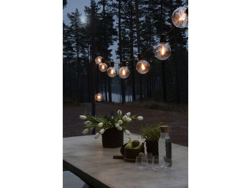 Konstsmide Lichterkette Solar 2337, 10 LEDs, Transparent Solarbetriebene LED-Lichterkette