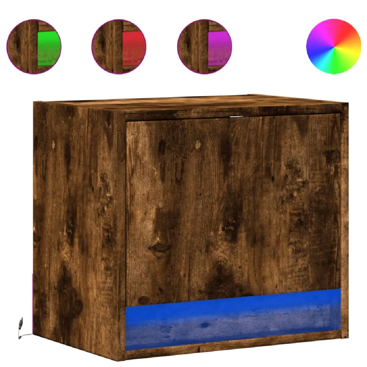 vidaXL Table de chevet murale LED
