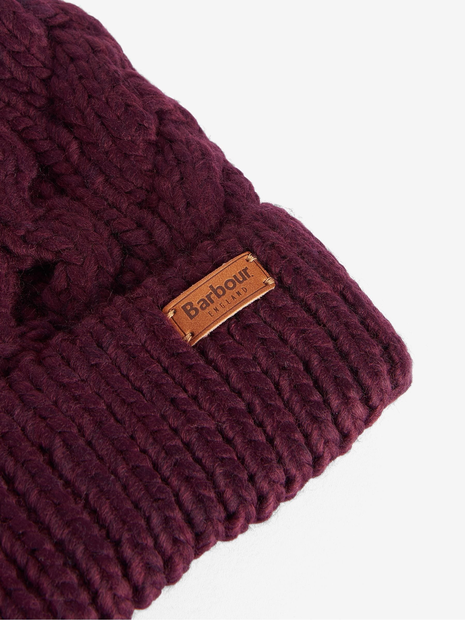 Rood - Barbour® Penshaw Beanie-muts met pompon