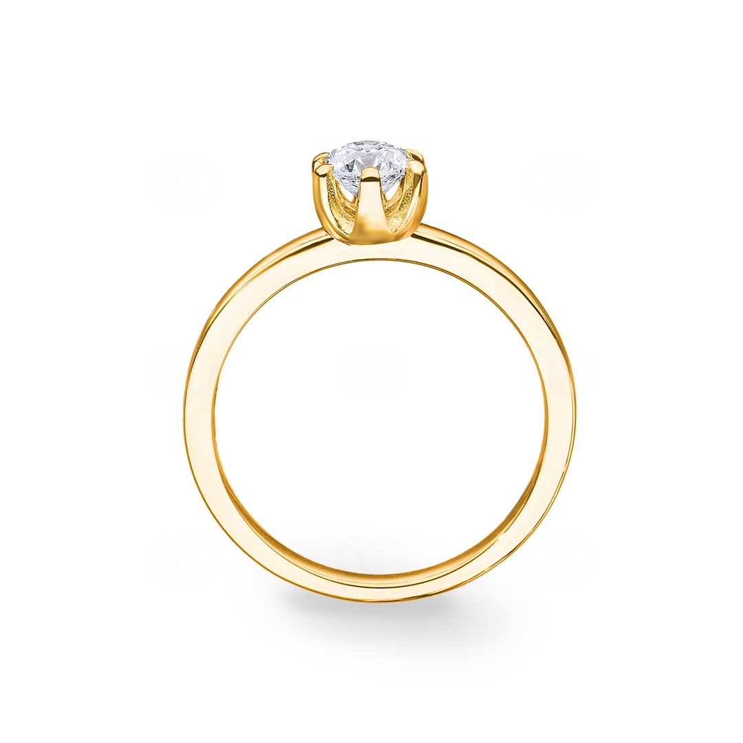 0.50 Karat GIA-Diamant Verlobungsring 750/18 K Gelbgold in 6-Griff