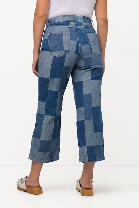 7/8-Jeans-Culotte, Mustermix, weites Bein