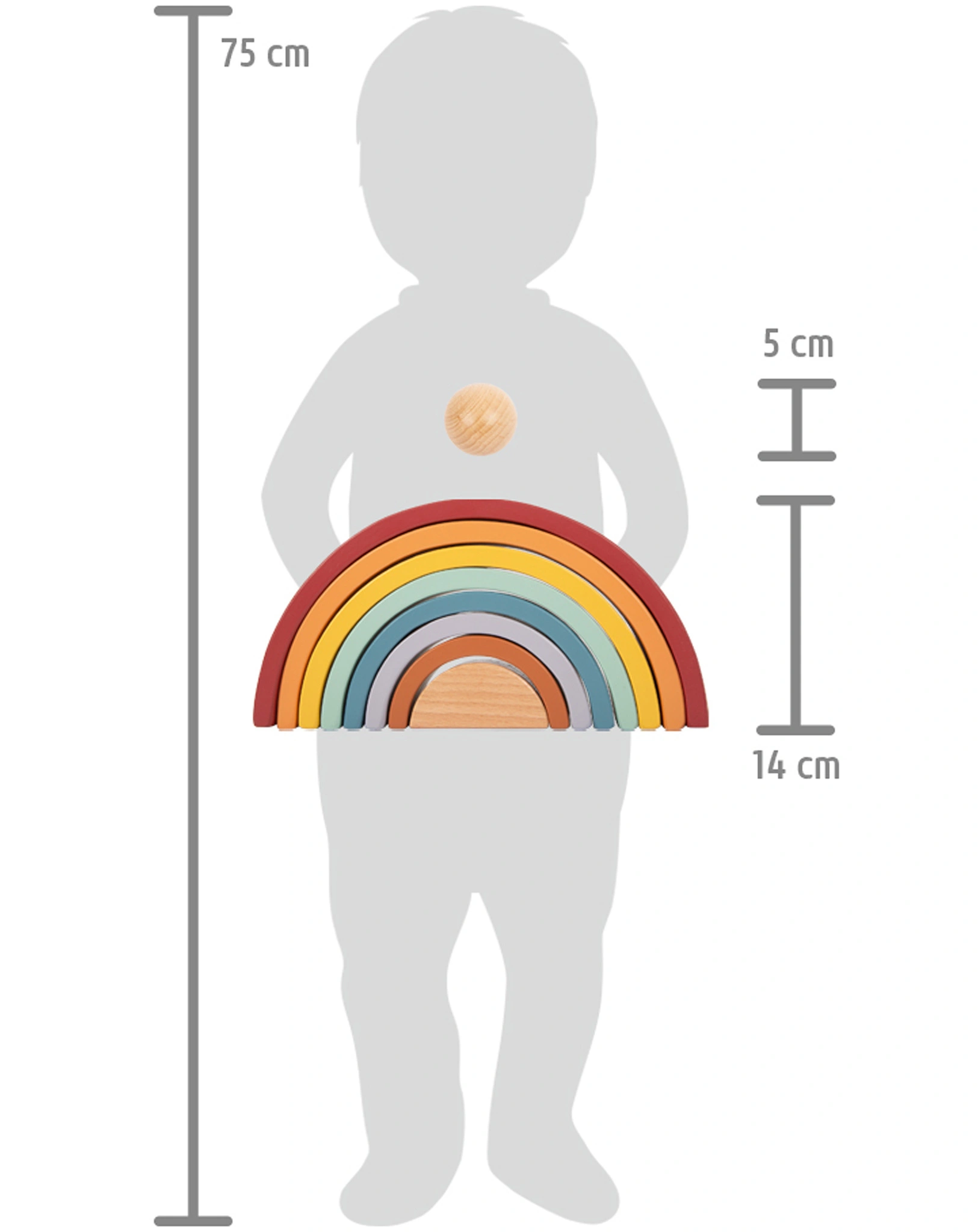 Holzbausteine REGENBOGEN SAFARI 9-teilig