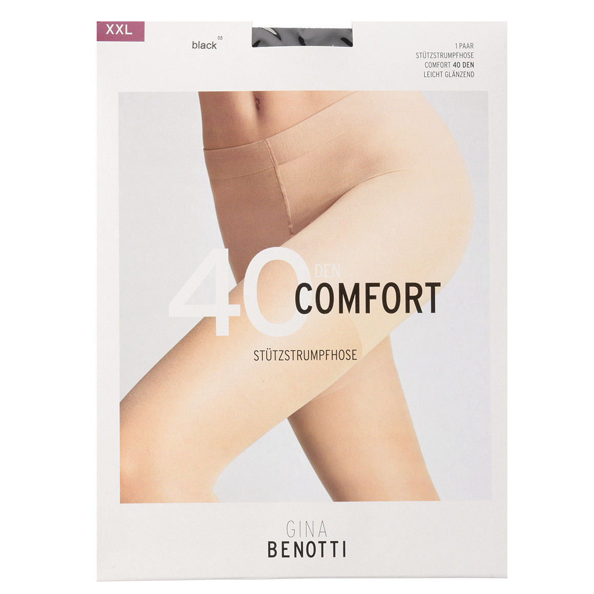 Gina Benotti Damen Stützstrumpfhose 40 DEN schwarz