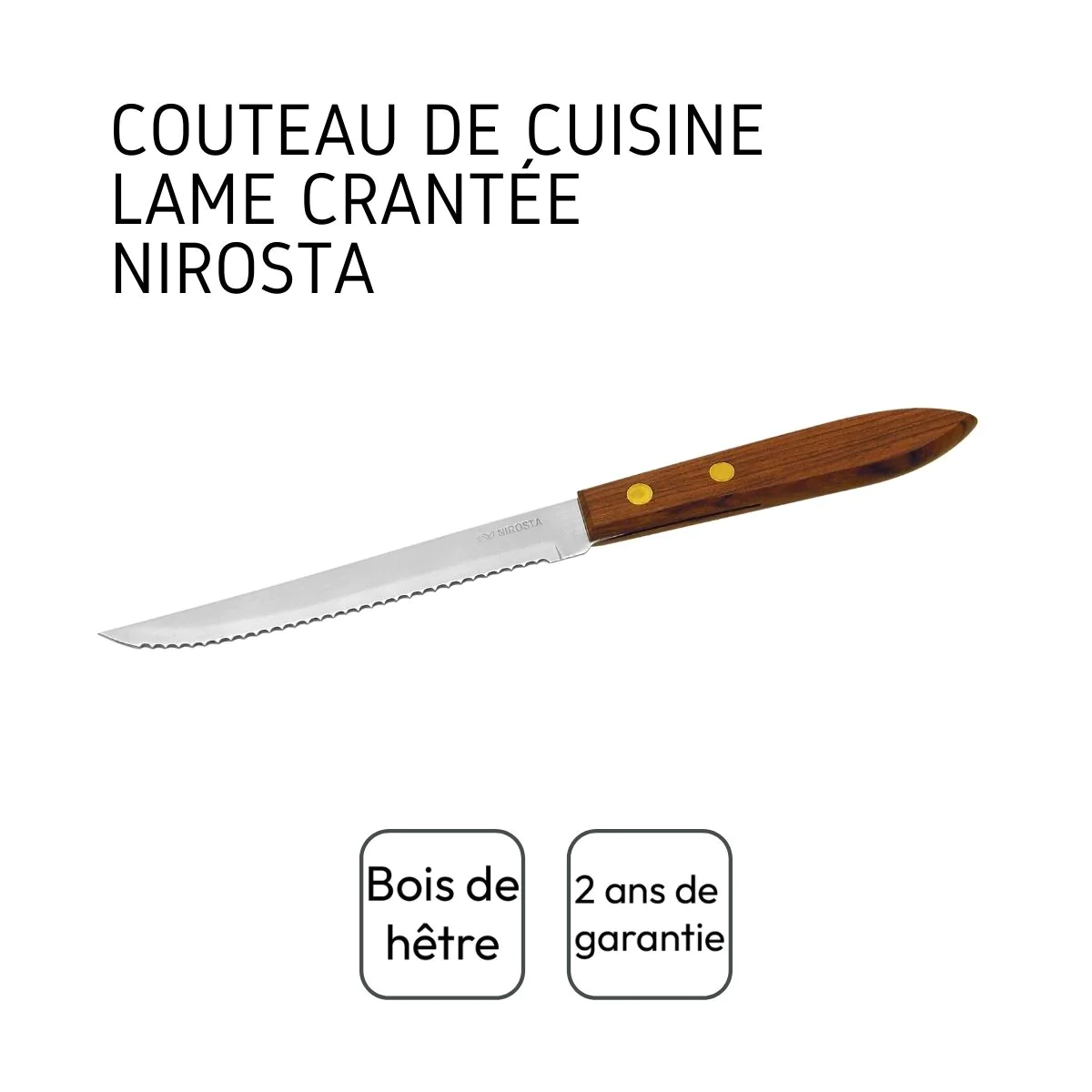 Petit couteau de cuisine avec manche en bois