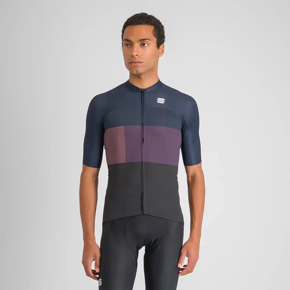 Sportful Snap Fietsshirt Korte Mouwen Donkerblauw/Zwart Heren