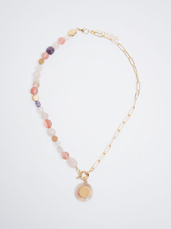 Colar com Pedra Semipreciosa - Multicolorido