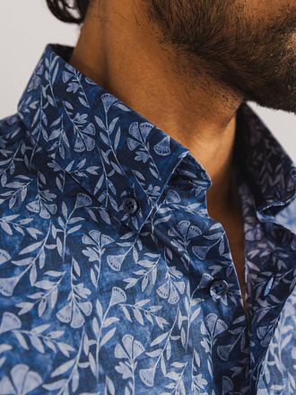 State Of Art Short Sleeve Overhemd Leafs Navy 26415911-5711 kopen