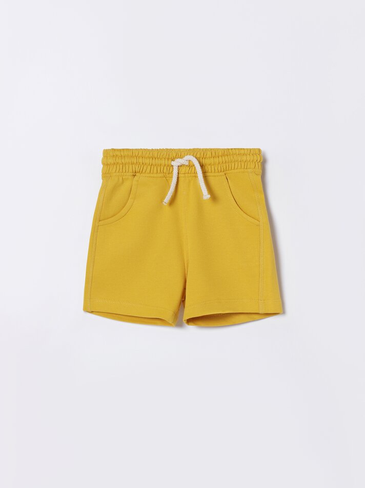 Conjunto de 2 Bermudas Básicas Lisas - Mostarda