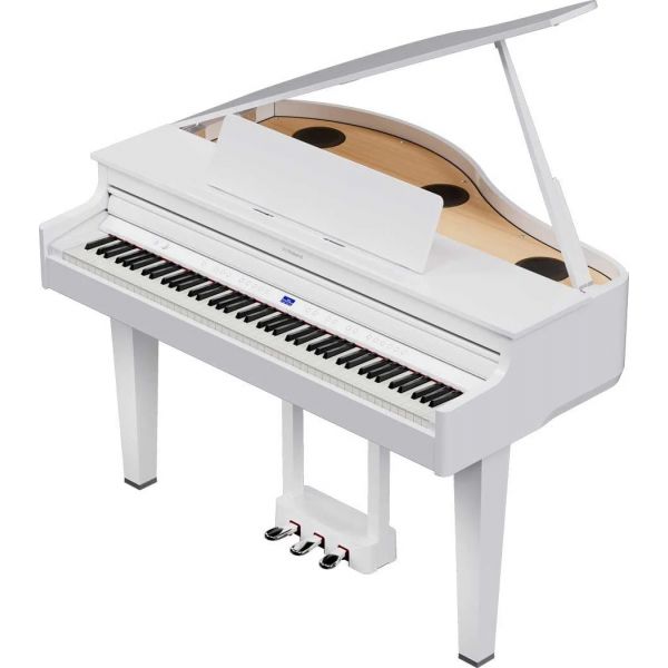 Roland GP-6 Pw Piano Cauda Branco Polido Teclas Madeira