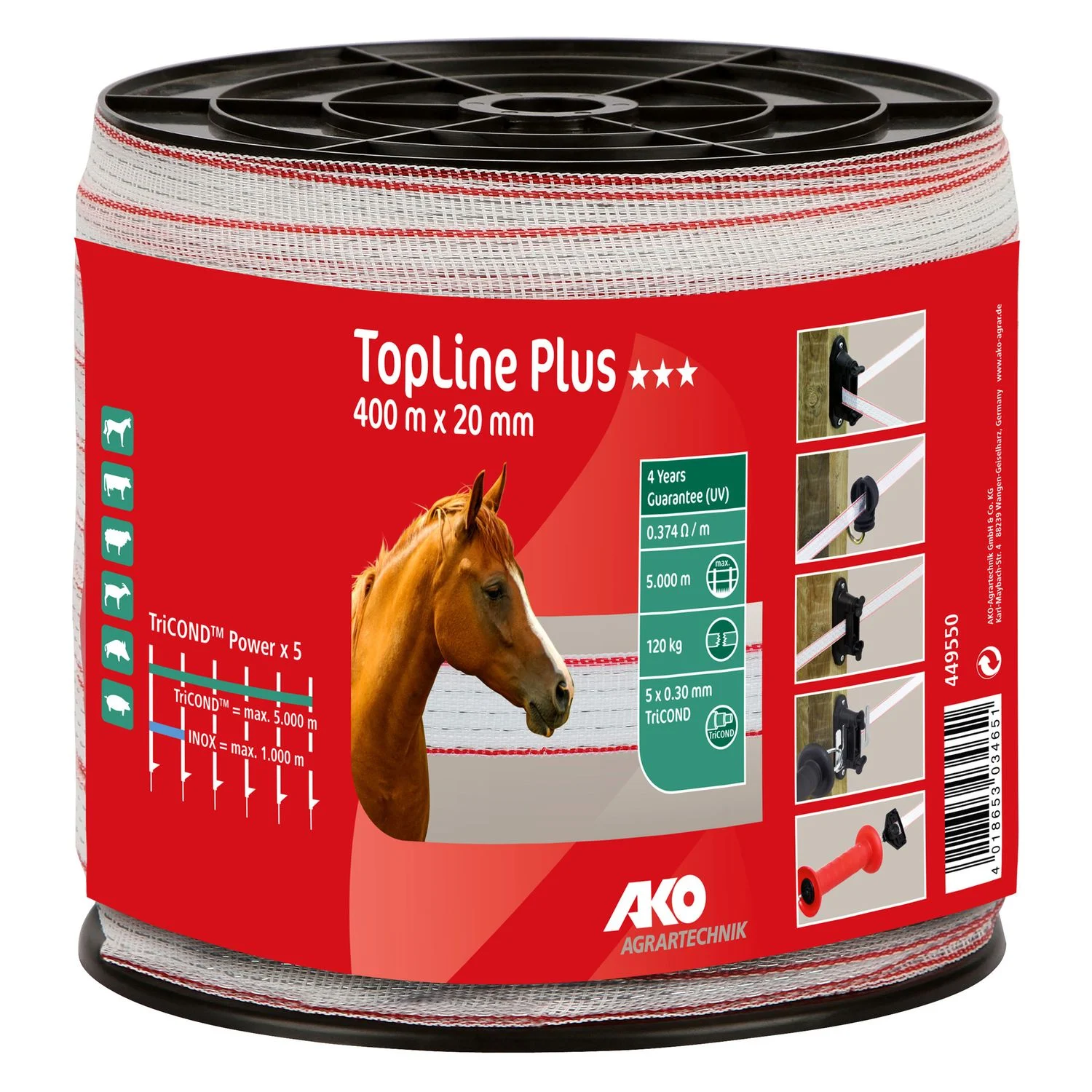 AKO Elektroband TopLine Plus, 20 mm, 400 Meter
