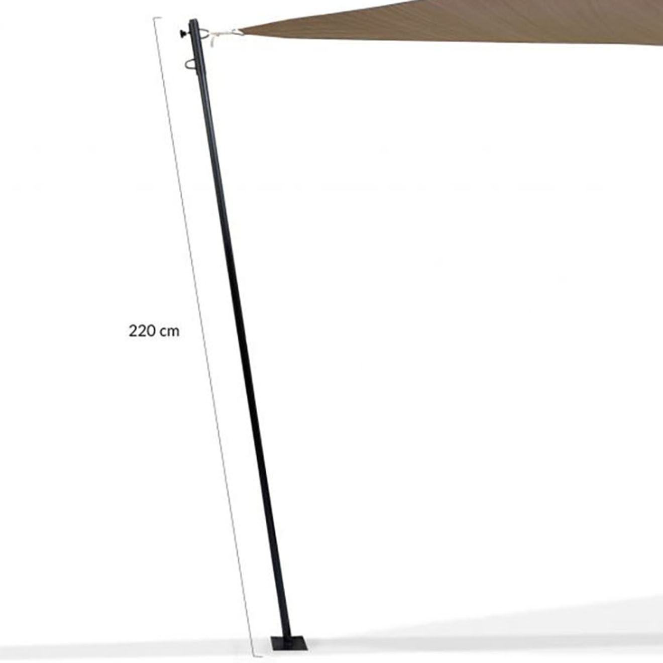 Pratik Garden 2 Poteaux ajustables pour voile d'ombrage noirs - 23 x3.5 cm
