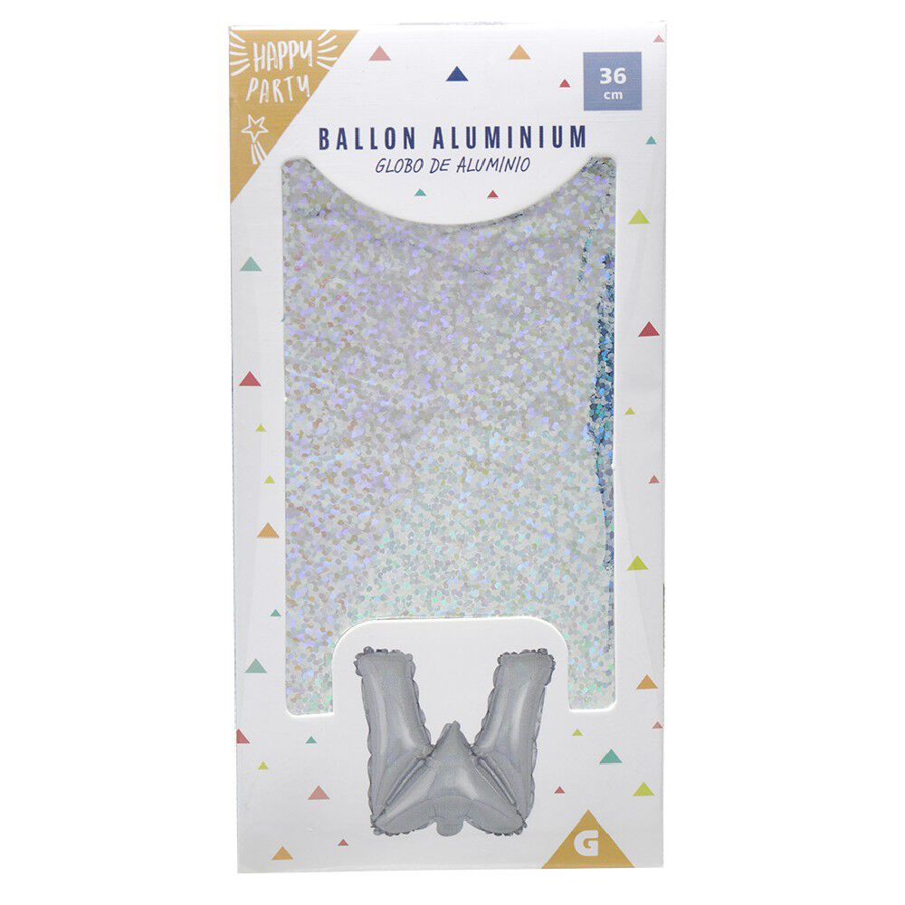 Ballon forme lettre W, aluminium