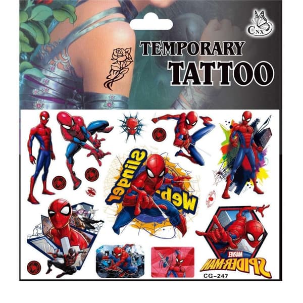 Spiderman-tatoveringer - 4 ark - Barnetatoveringer - Avengers