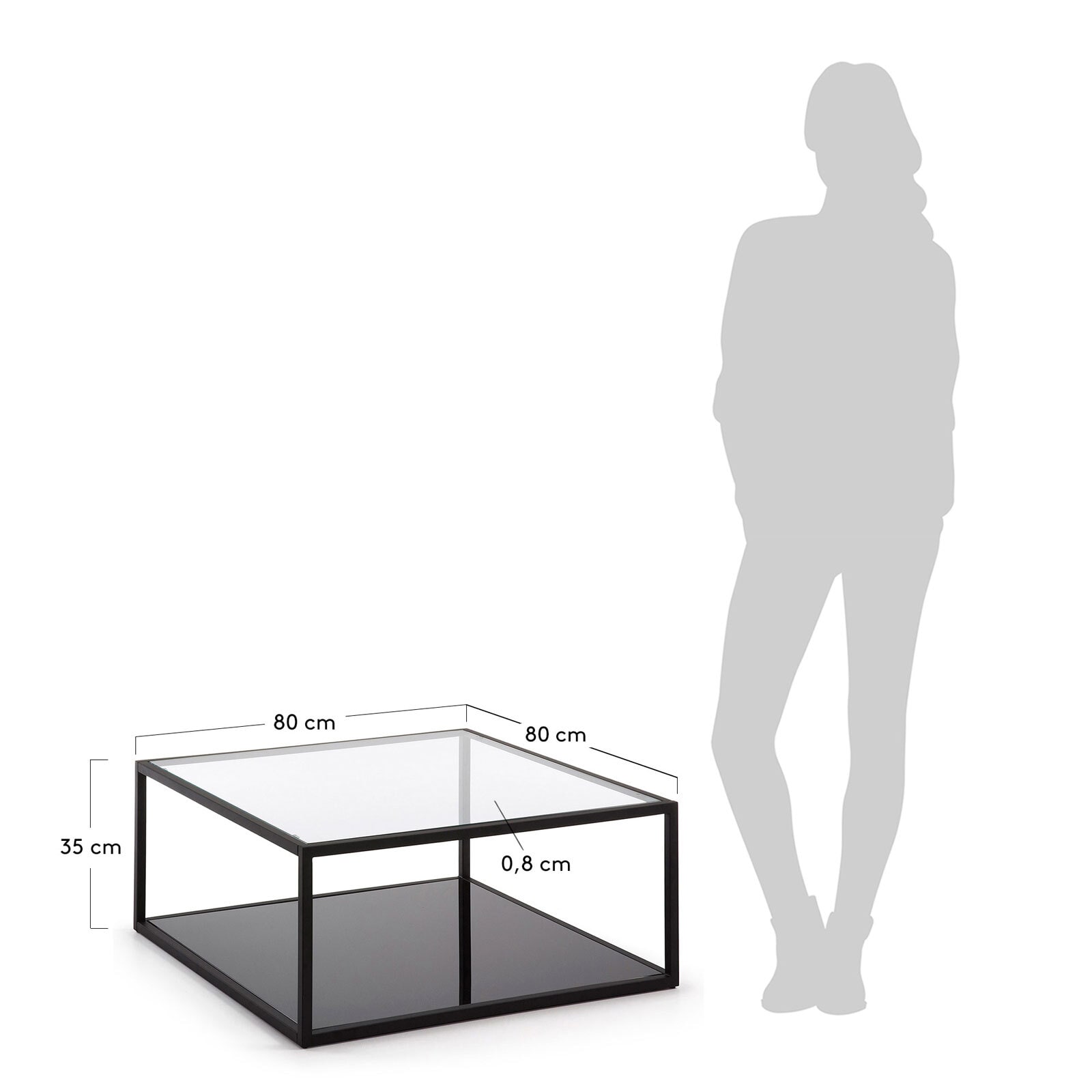 Kave Home Couchtisch BLACKHILL 80 x 80 cm