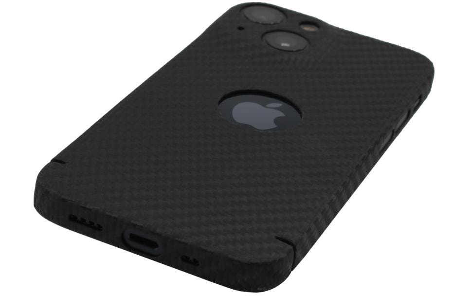 Back Cover Carbon Series Logo iPhone 14 SchwarzSchutzhülle für das Apple iPhone 14 mit Logoausschnit