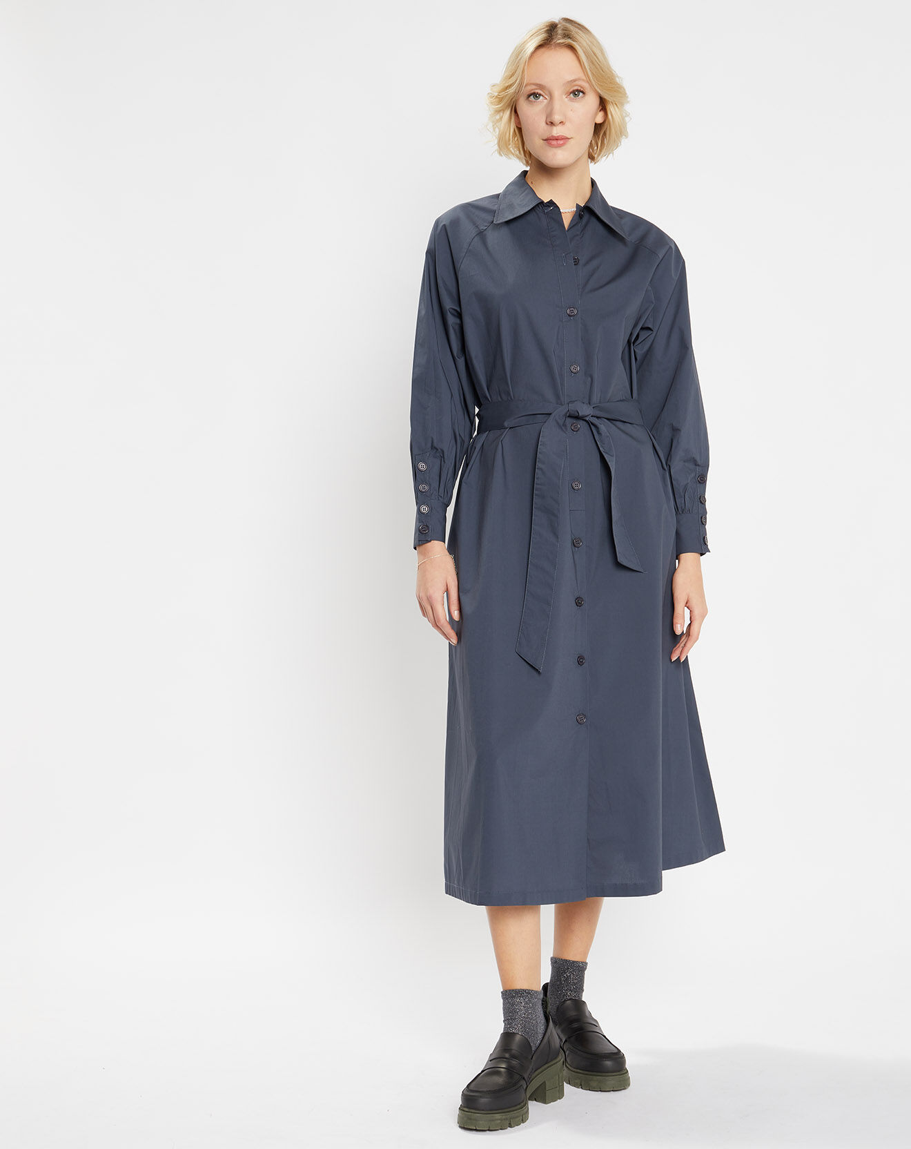 Jodhpur Robe-Chemise  Pom gris foncé