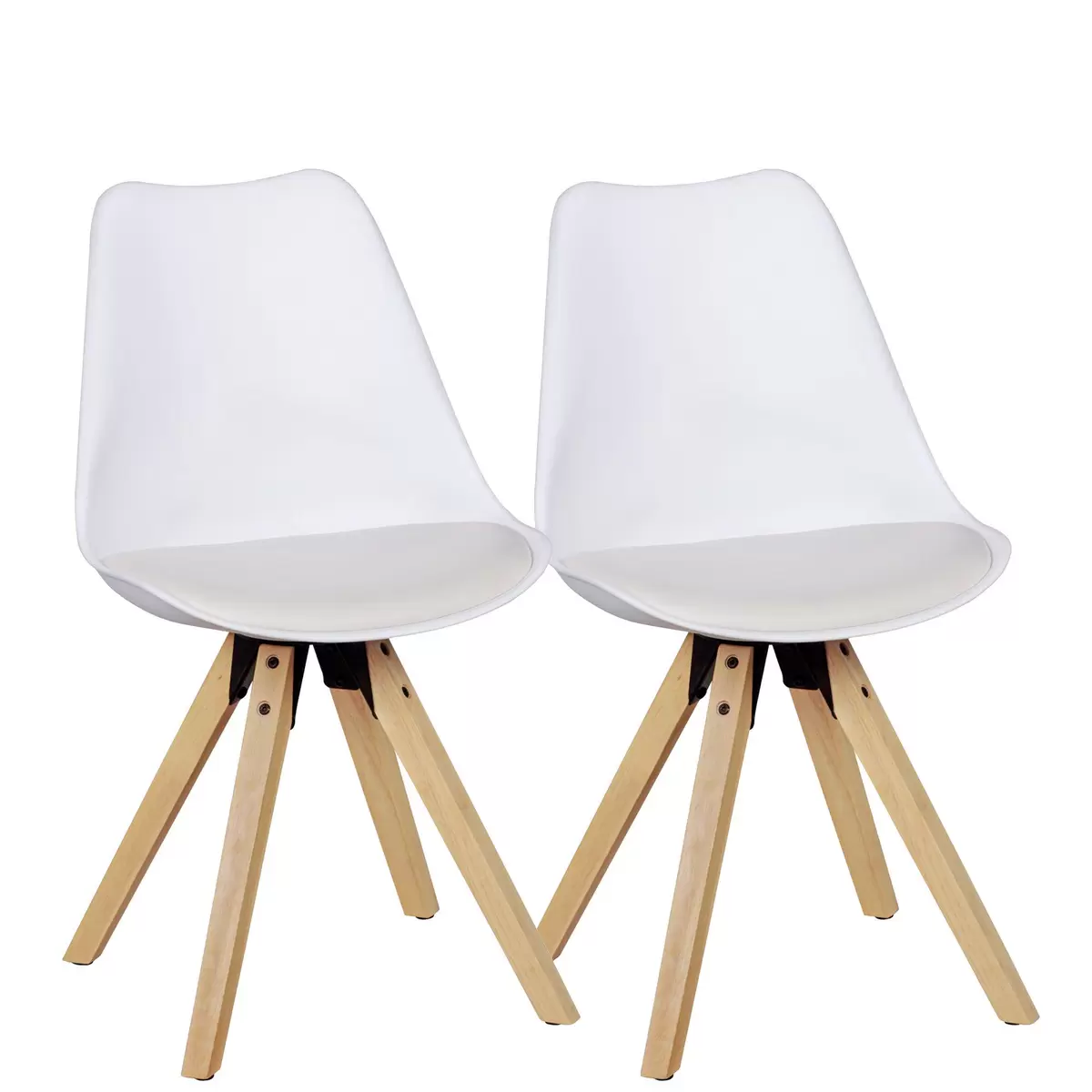 Stuhl 2er Set Brest Eiche,weiss