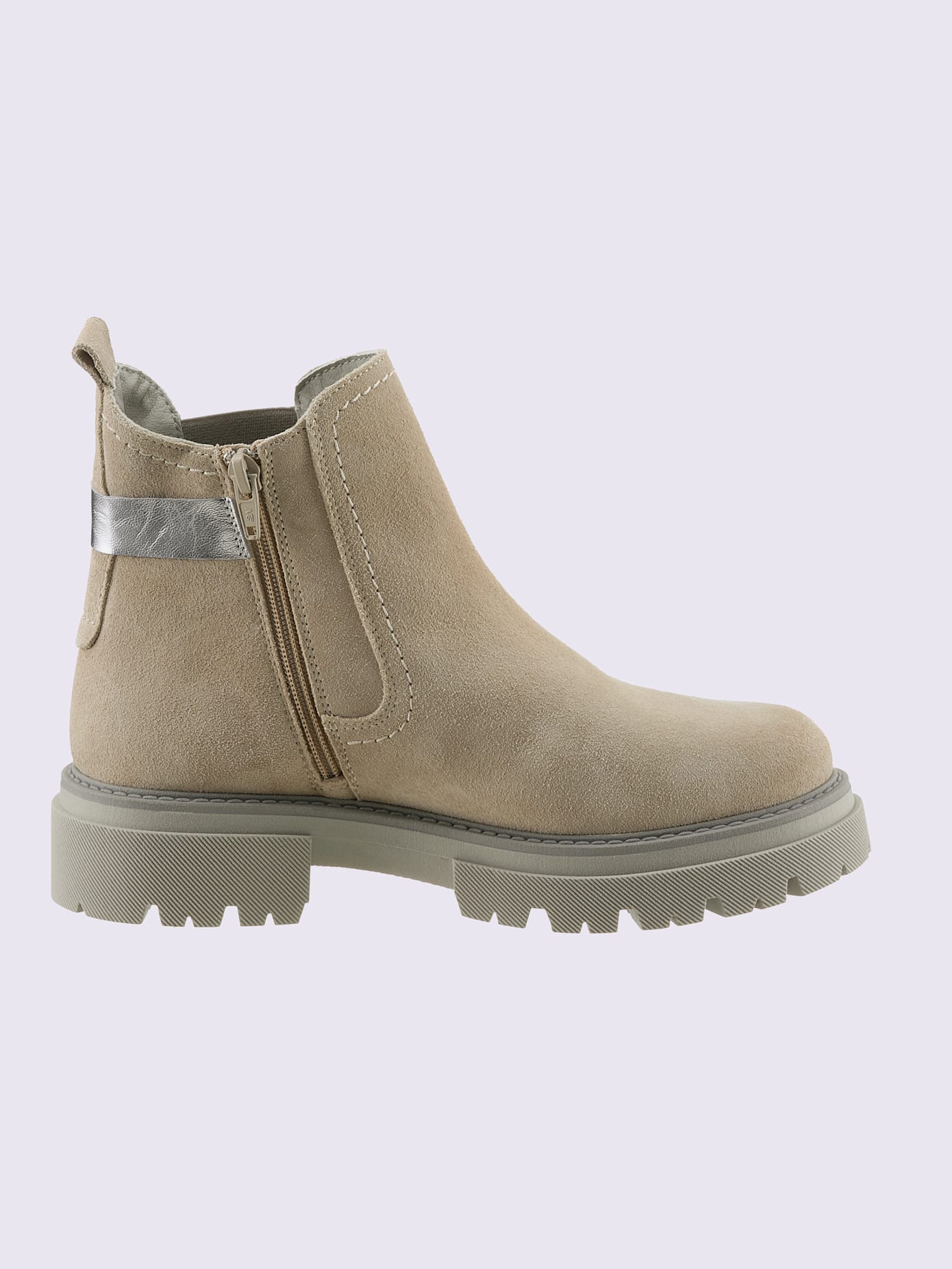 Bottines cuir velours de vache.