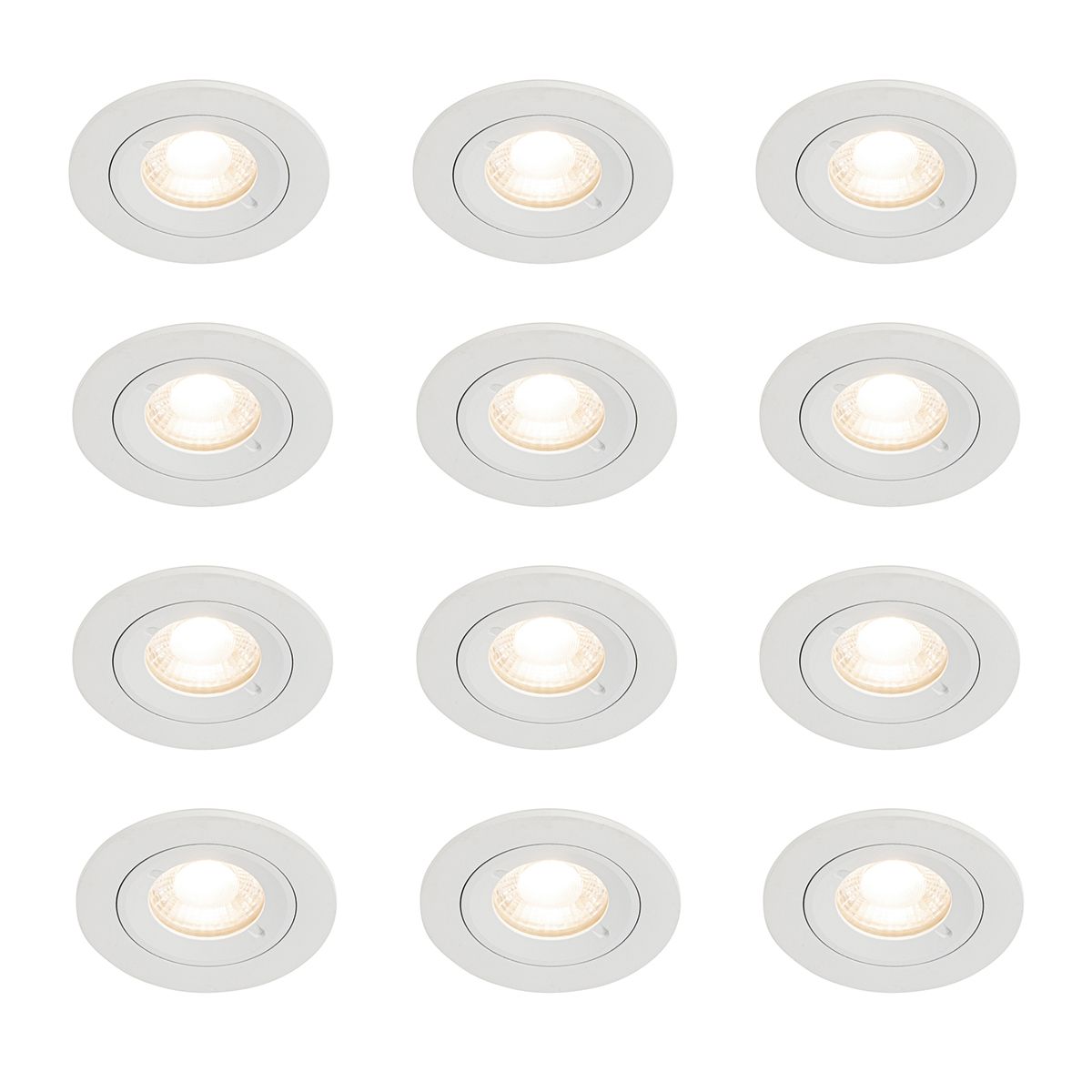 Set van 12 inbouwspots wit rond GU10 50mm IP44 - Xena