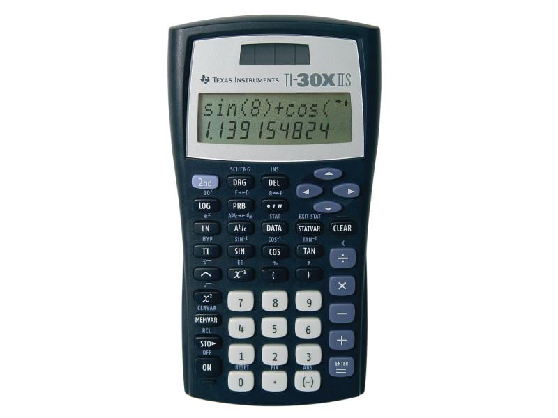 Texas Instruments Taschenrechner TI-30XIIS Wissenschaftlicher Schulrechner mit Solar- und Batteriebetrieb