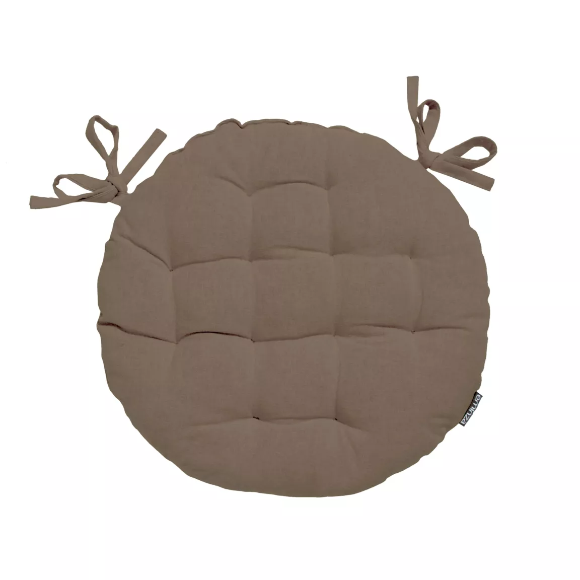 Coussin de chaise rond coton (40 cm) Pixel Taupe