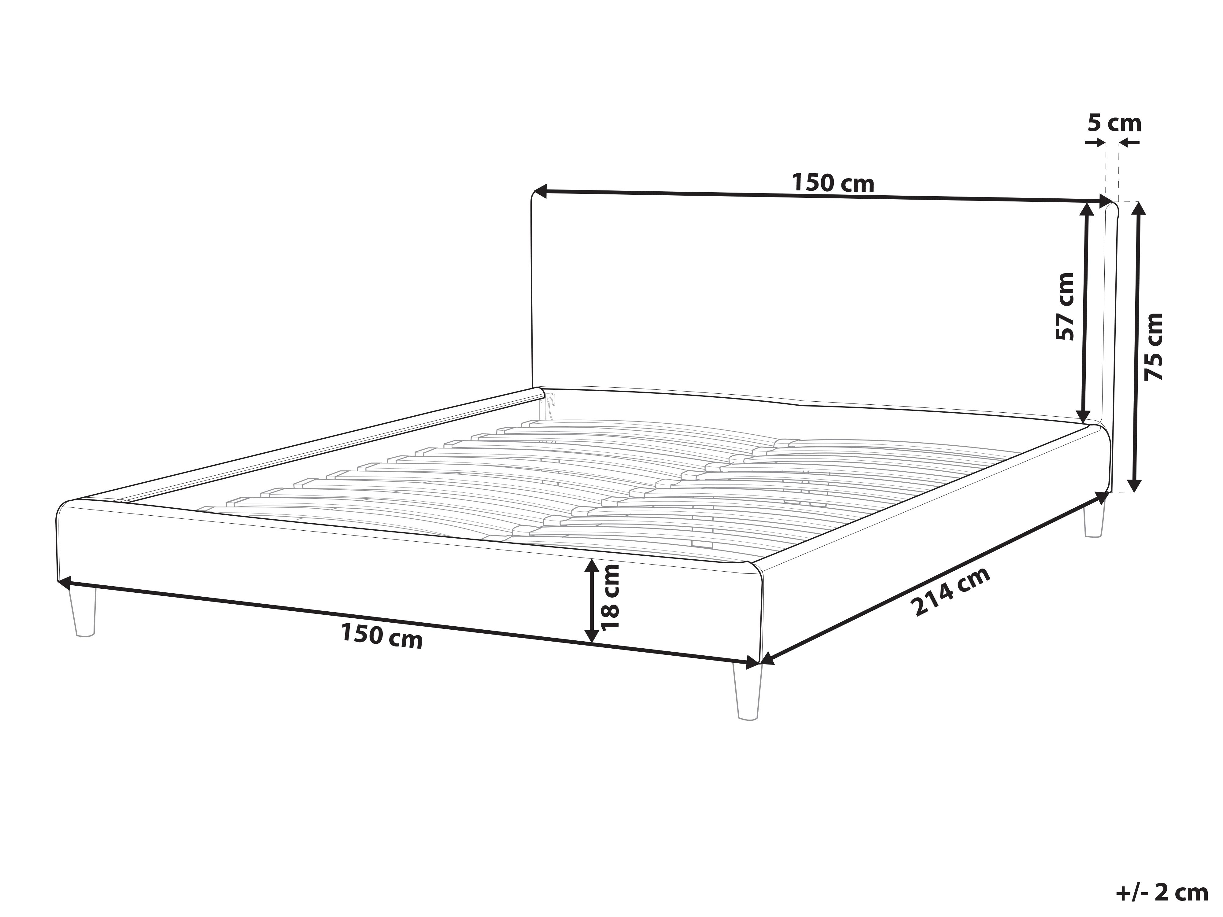 Bedframe hoes Kunstleer FITOU 140 x 200 cm Bruin