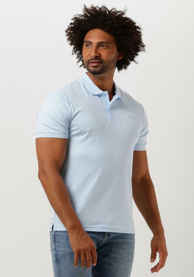 CALVIN KLEIN lichtblauwe calvin klein polo smooth cotton slim polo