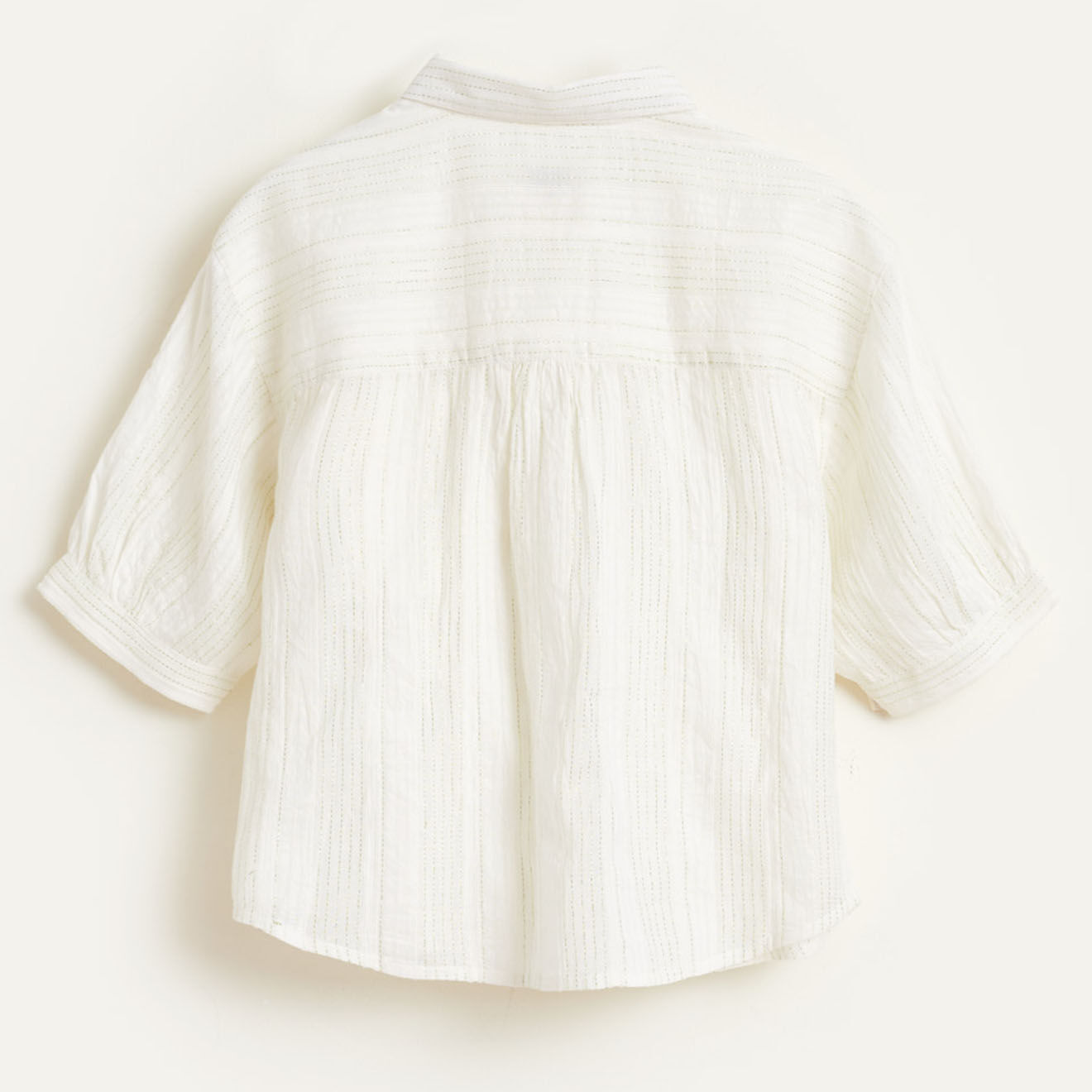 Bellerose Chemise Ave en Coton à fines rayures blanche