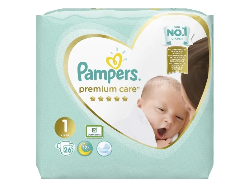 Pampers Premium Care 1-bleer, 2-5 kg, 26 stk.