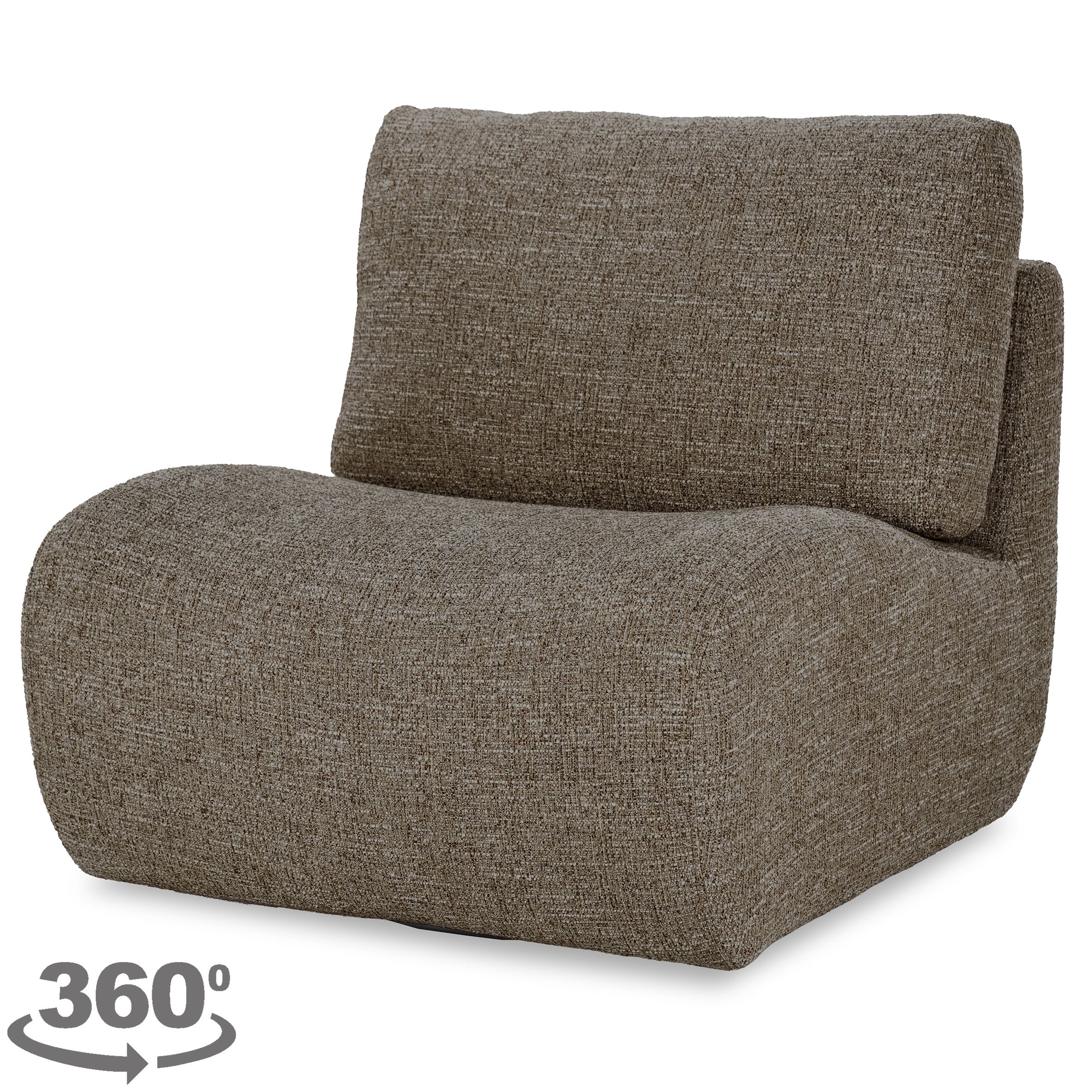 Draaifauteuil 96305 bruin Lucia B81 x D94 x H82 cm