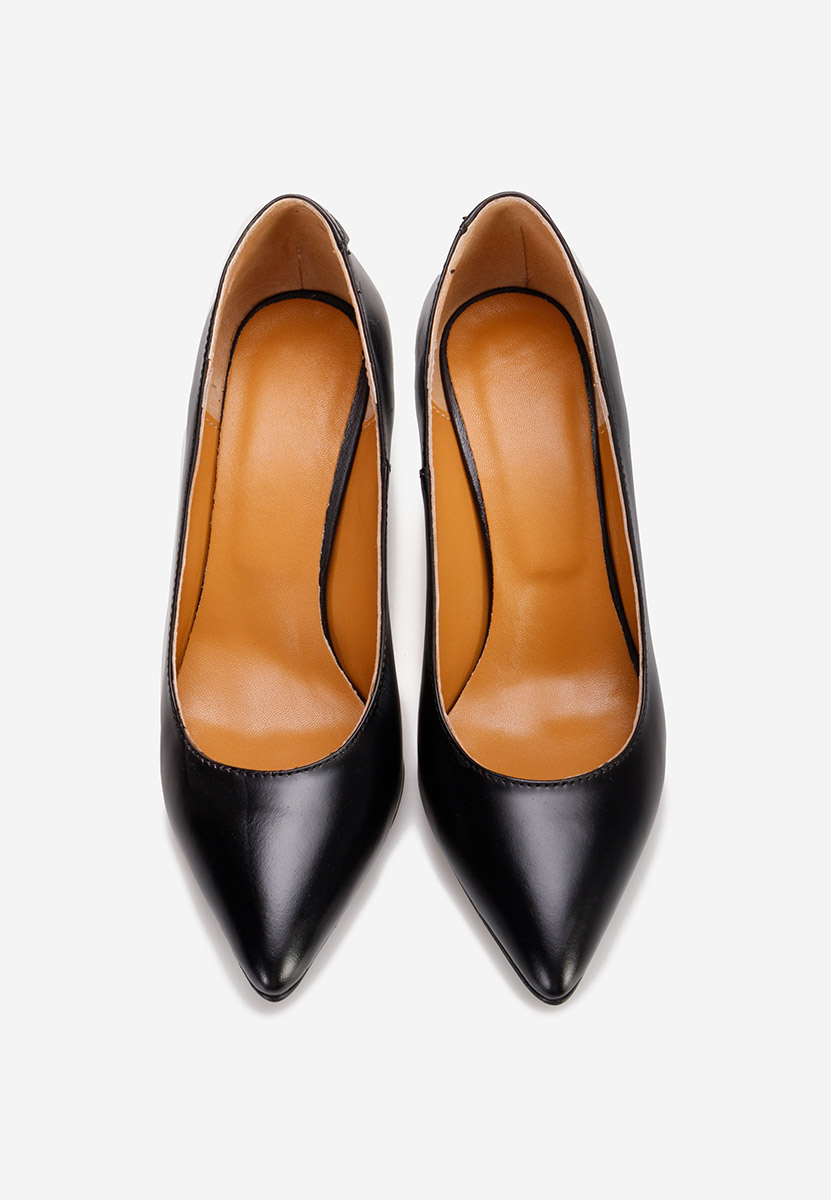Chaussures stiletto en cuir noirs Zigrida