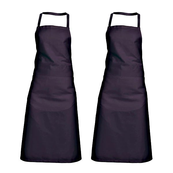 2 tabliers 100% coton bleu marine, taille unique