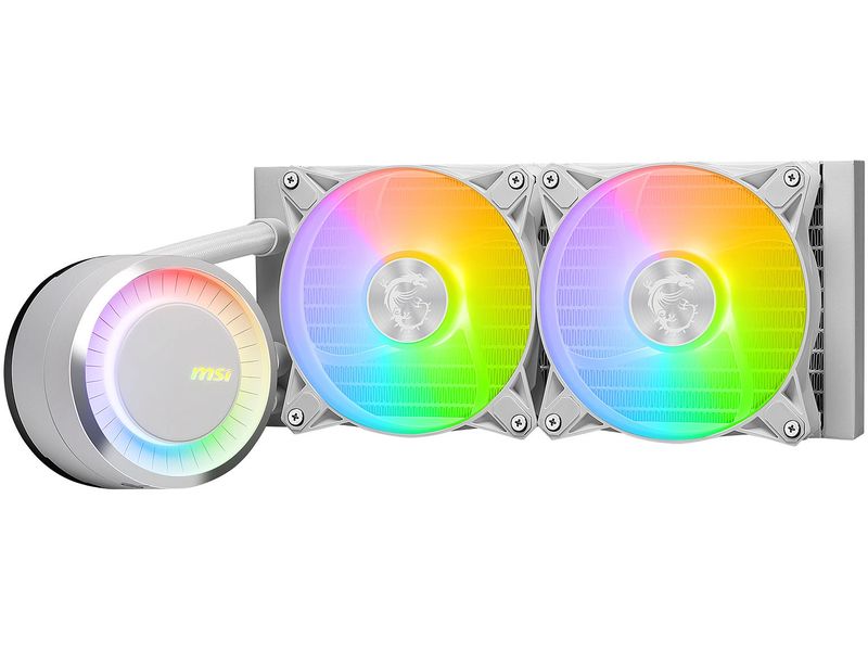 MSI Wasserkühlung MAG CORELIQUID E240 WHITE MSI MAG CORELIQUID E240 WHITE Computerkühlsystem Hauptplatine, Prozessor Flüssigkeitskühlung 12 cm Weiss