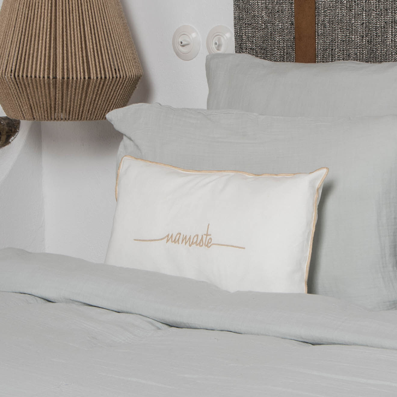 Febronie Home Housse de couette 100% Gaze de Coton Clara perle