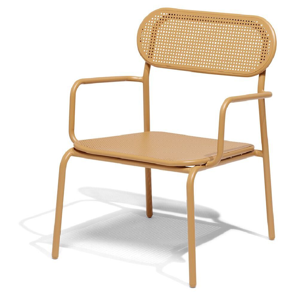 Chaise basse de jardin Faro empilable métal rouille 56x56xH75cm