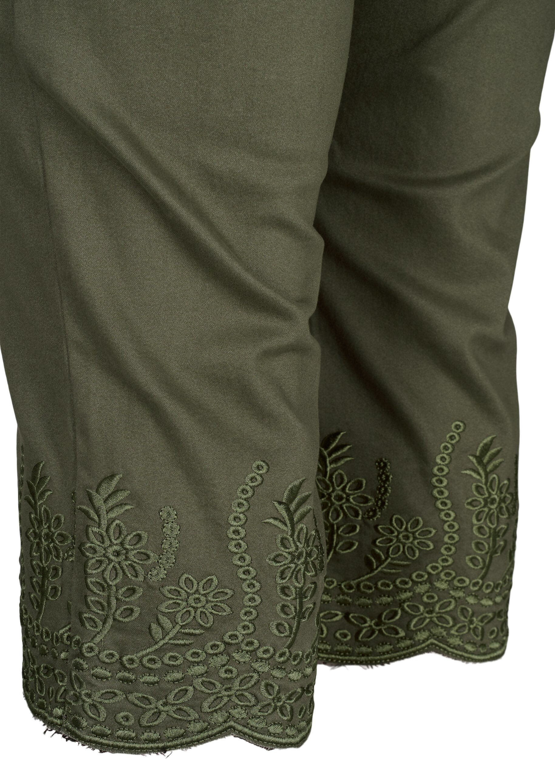 Knickers med høj talje og broderi anglaise