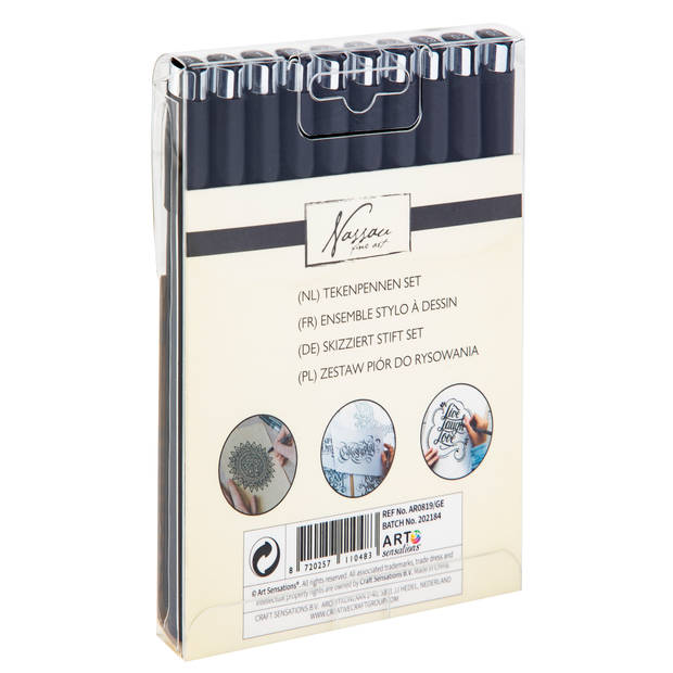 Drawing pen set, fineliners, 10pcs